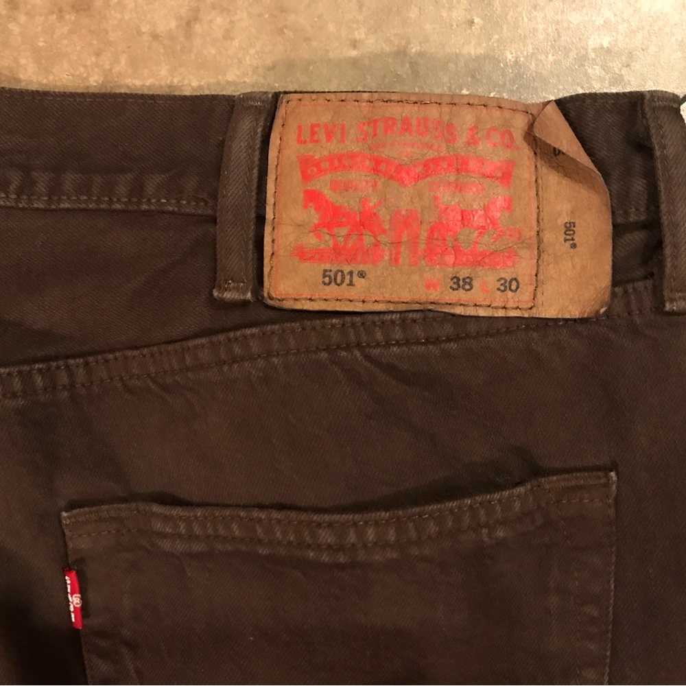 Mens Brown Levis 501 38” x 30”